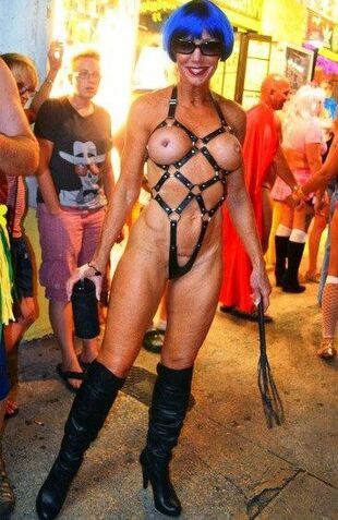Public nudism, hook-up parade in the California. Key west,