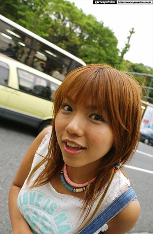 Sexy chinese girl Sayaka Uchida walking city
