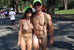 Nude guys and guys posing on the street